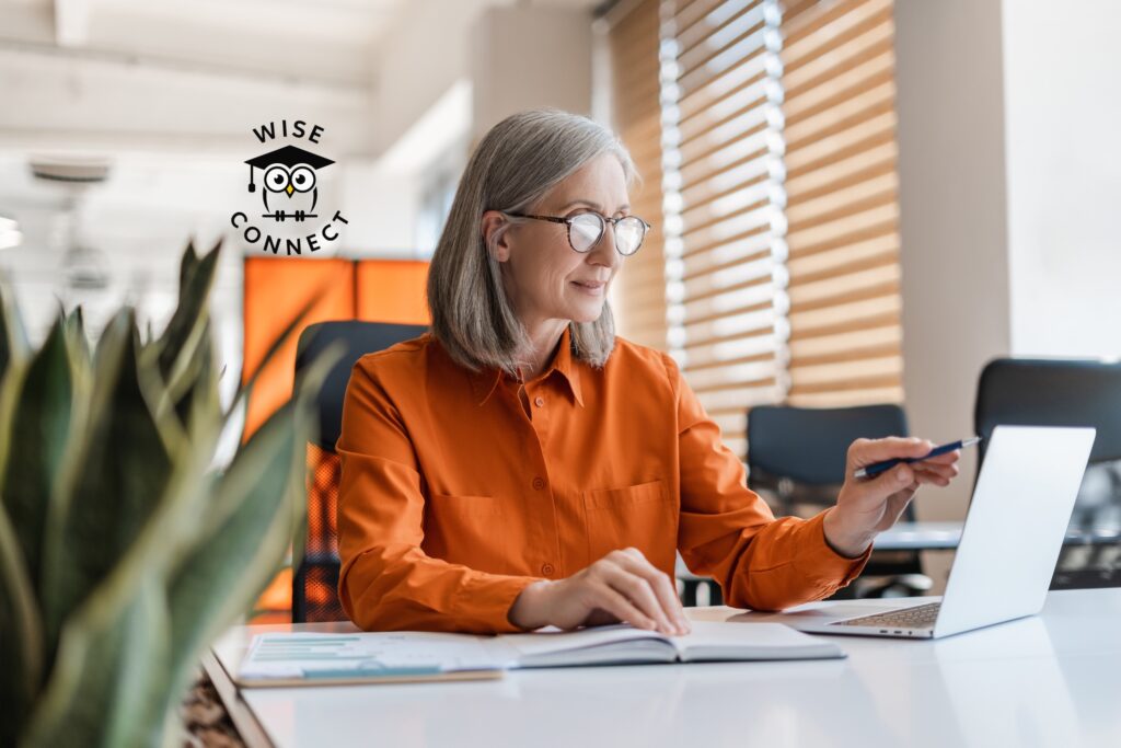 Senior woman working in an office